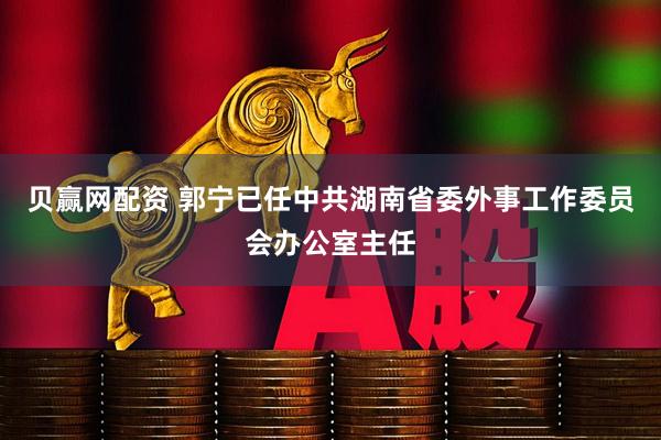 贝赢网配资 郭宁已任中共湖南省委外事工作委员会办公室主任
