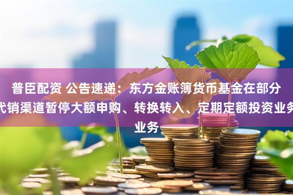 普臣配资 公告速递：东方金账簿货币基金在部分代销渠道暂停大额申购、转换转入、定期定额投资业务