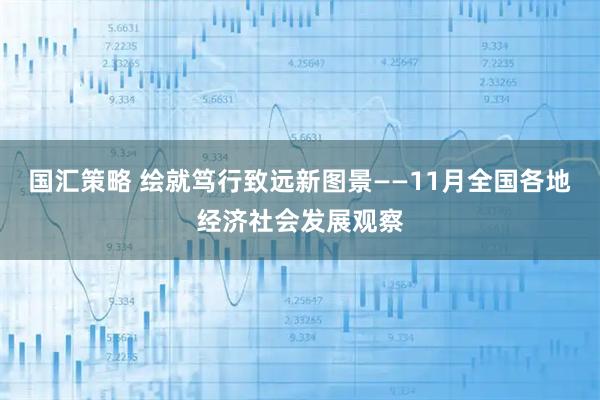 国汇策略 绘就笃行致远新图景——11月全国各地经济社会发展观察